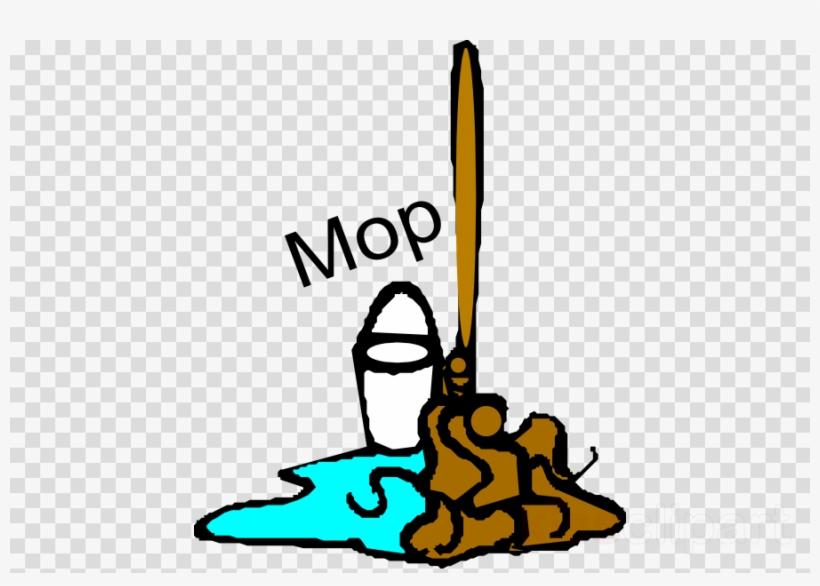 Mop And Bucket Clipart Mop Bucket Cart Cleaning - Mop Clip Art, transparent png download