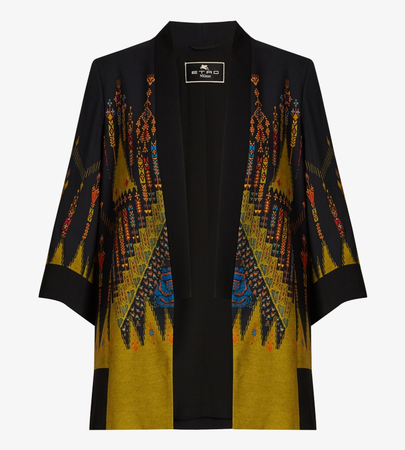 Etro Geometric-print Crepe Kimono Jacket - Etro - Beaded Necklace - Purple - One Size, transparent png download