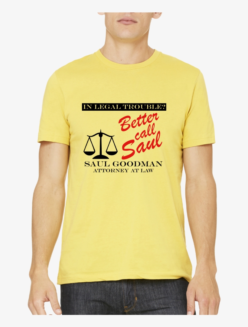 Standard Yellow Better Call Saul - Bella + Canvas Unisex Jersey Short-sleeve T-shirt 3001, transparent png download