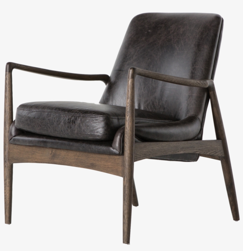 Jeremiah Chair - Mid Century Leather Chair, transparent png download