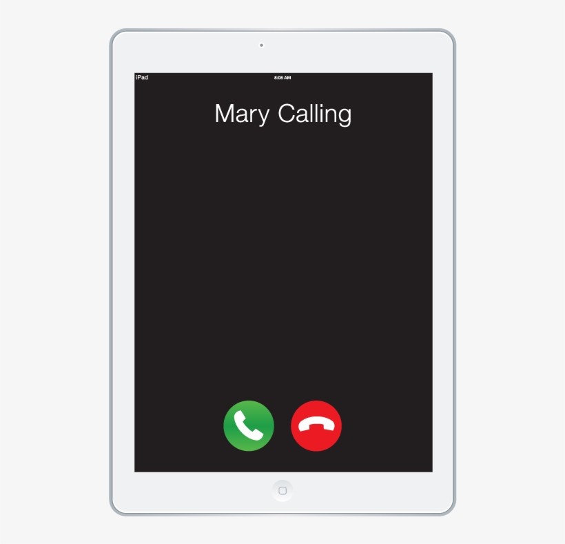 A Tablet Screen Suggesting That Mary Is Calling - Smartphone, transparent png download