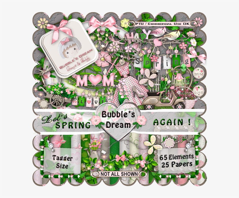 Let's Spring Again ~ Scrapkit * Tagger Size/cu Ok *, transparent png download