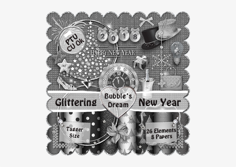 Glittering New Year ~ Tagger Size/cu Ok - New Year, transparent png download
