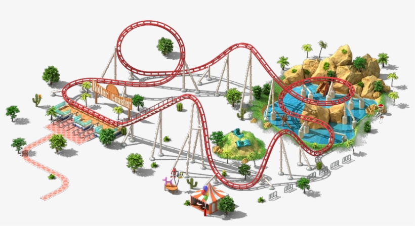 Amusement Park Roller Coaster Png - Rooller Coaster Tycoon World, transparent png download