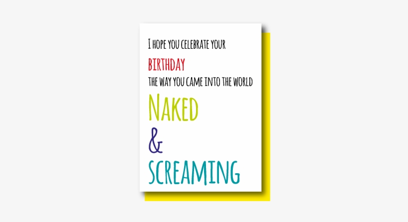 Happy Birthdaynaked & Screaming - Leaving Home With Half A Fridge: A Memoir - Paperback, transparent png download