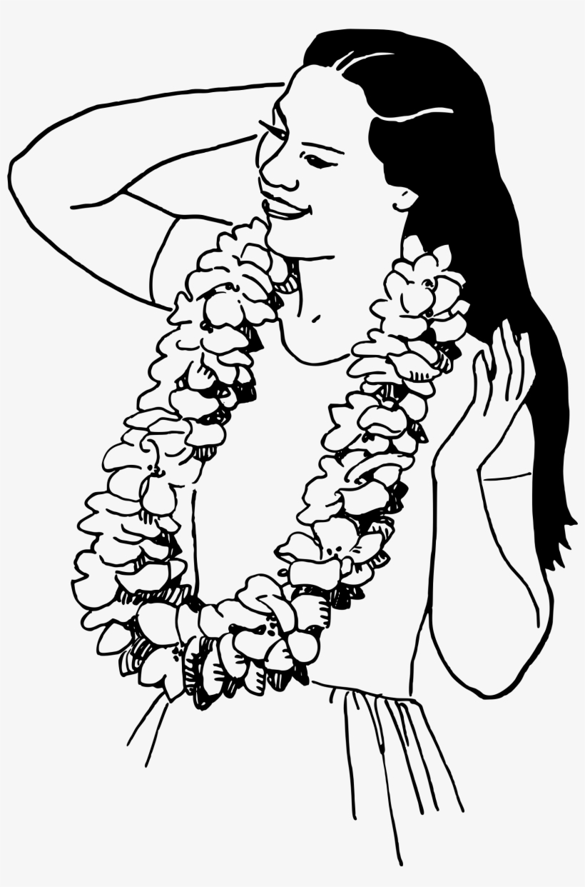 This Free Icons Png Design Of Woman Wearing A Lei, transparent png download