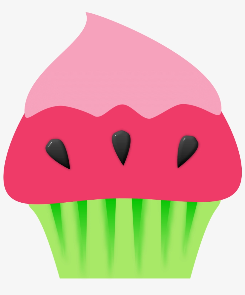 Watermelon-cupcake Watermelon Clipart, Watermelon Cupcakes, - Cupcake Water Melon Clip Art, transparent png download