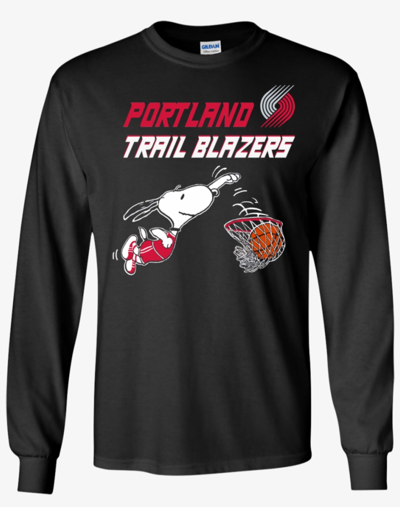 Portland Trail Blazers - Ls Ultra Cotton Tshirt, transparent png download