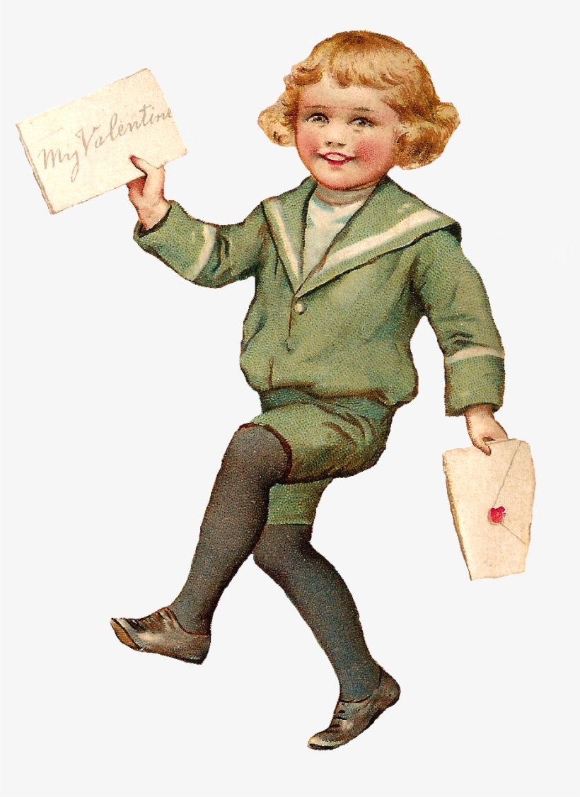 I Created This Printable Valentine Image From A Little - Vintage Boy Png, transparent png download