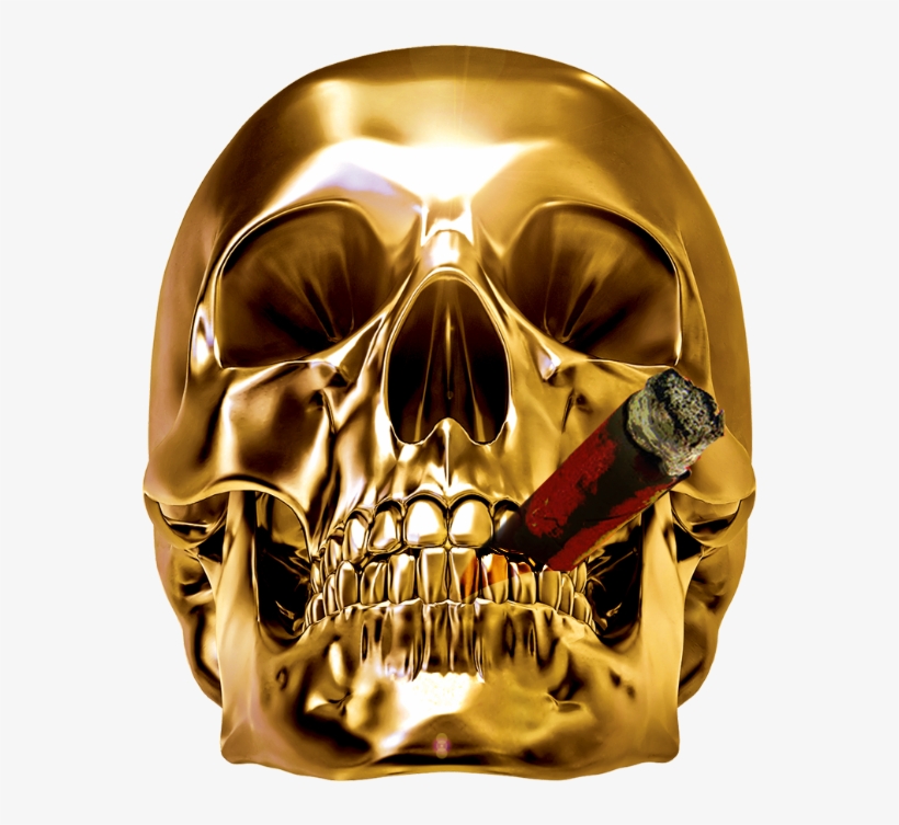 Metal Art Golden Cranial Transprent Png Free - Chrome Skull, transparent png download