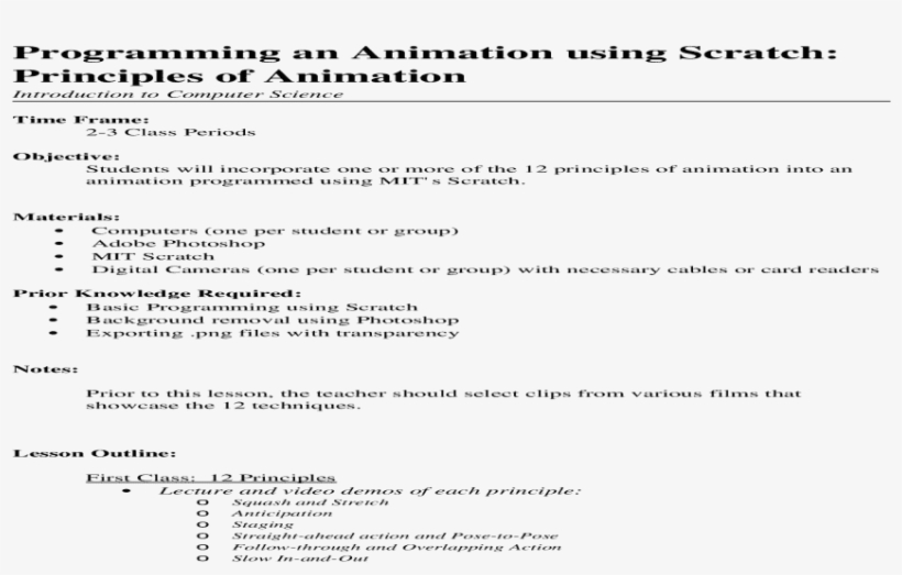 Incorporating The 12 Principles Of Animation - Document, transparent png download