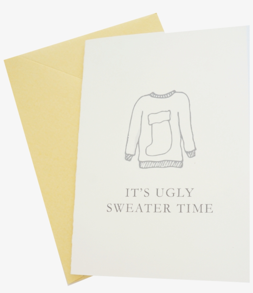Funny Ugly Christmas Sweater Holiday Card Hand Drawn - Christmas Day, transparent png download