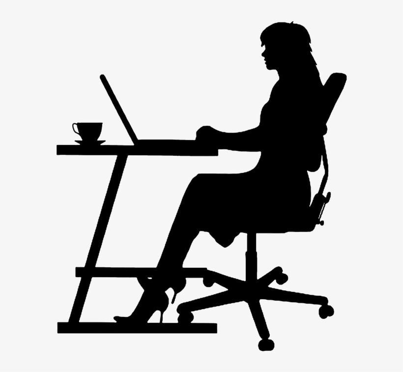 Reclining Office Chair With Footrest Benefits, Pros - Typing Silhouette, transparent png download