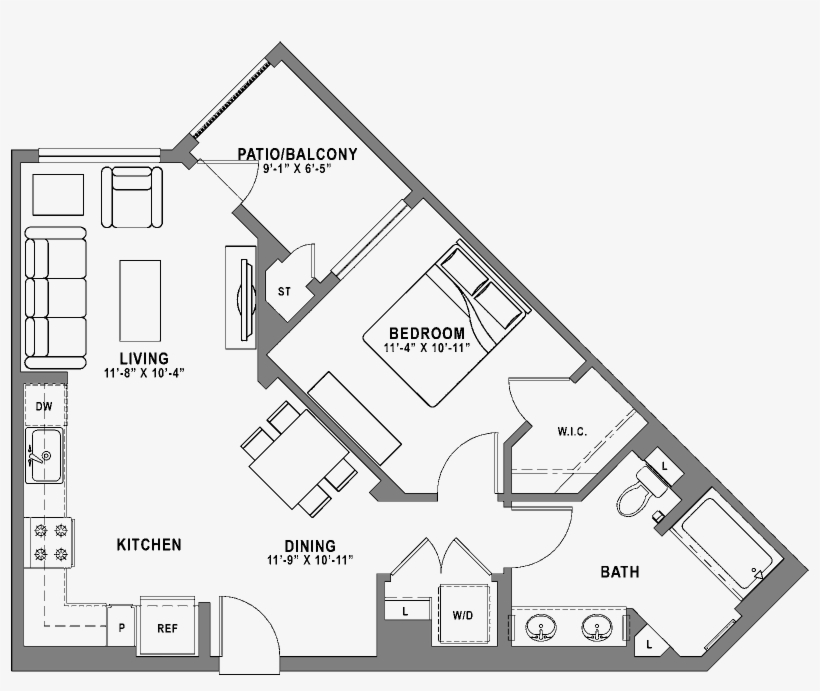 Plan A1 - Baker Block Apartments, transparent png download