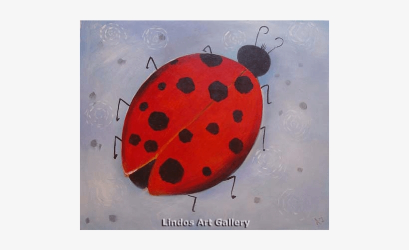 Ladybug Cute Modern Ladybird Oil Painting - Painting, transparent png download