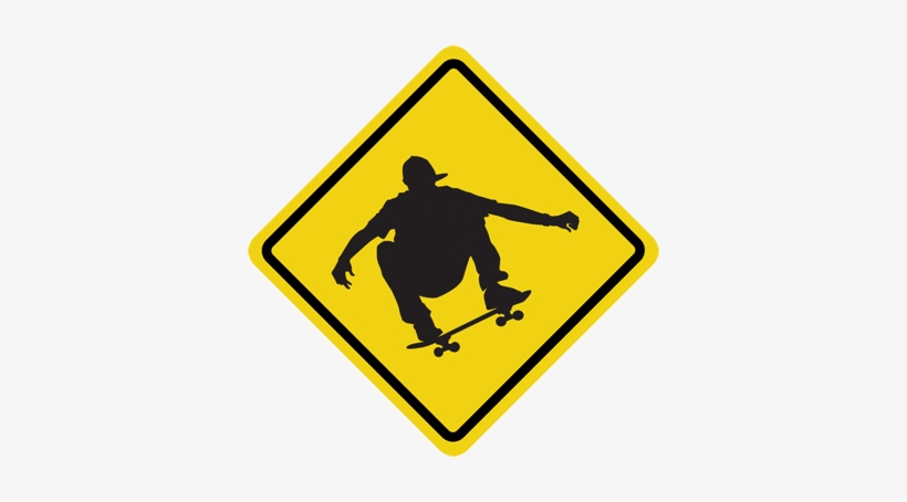 Skater Silhouette Sign Sticker - Goat Road Signs, transparent png download