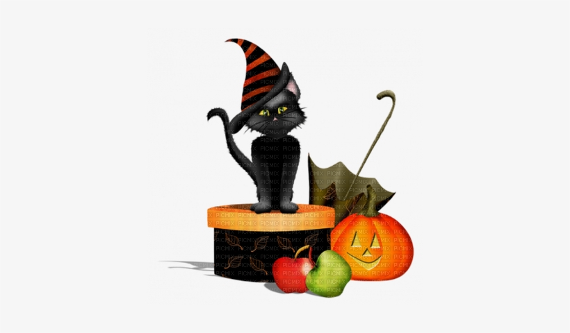 Halloween Black Cat Hat Pumpkin - Хэллоуинн Прозрачный Фон, transparent png download