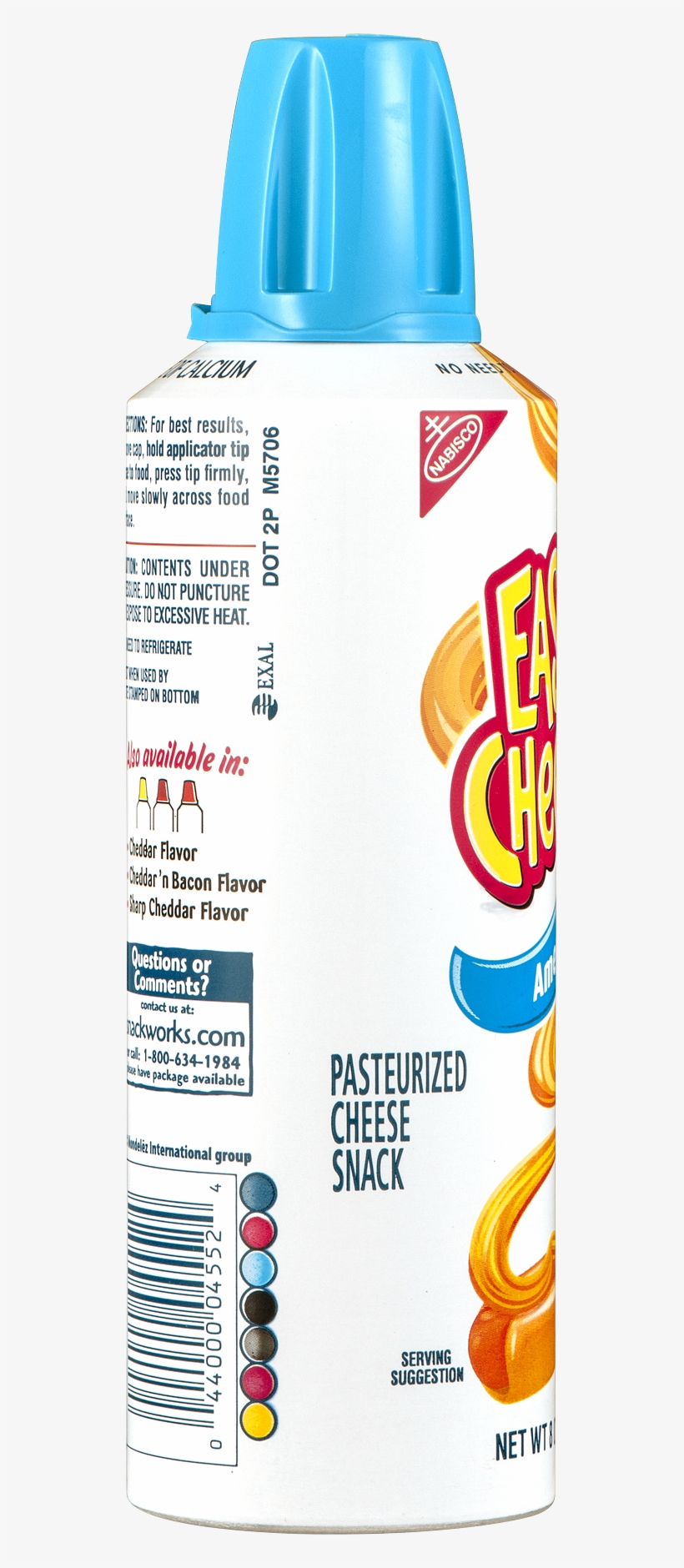 Nabisco Easy Cheese American Pasteurized Cheese Snack, - Kraft Nabisco American Easy Cheese - 8 Oz., transparent png download