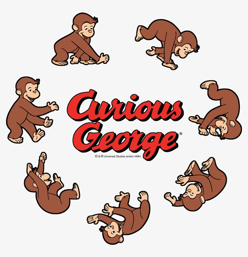 Curious George Rolling Fun Der Juniors T-shirt - Curious George/rolling Fun Der Junior Sheer, transparent png download