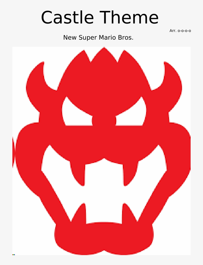 Castle Theme Sheet Music For Organ, Strings, Cello, - Bowsers Logo, transparent png download