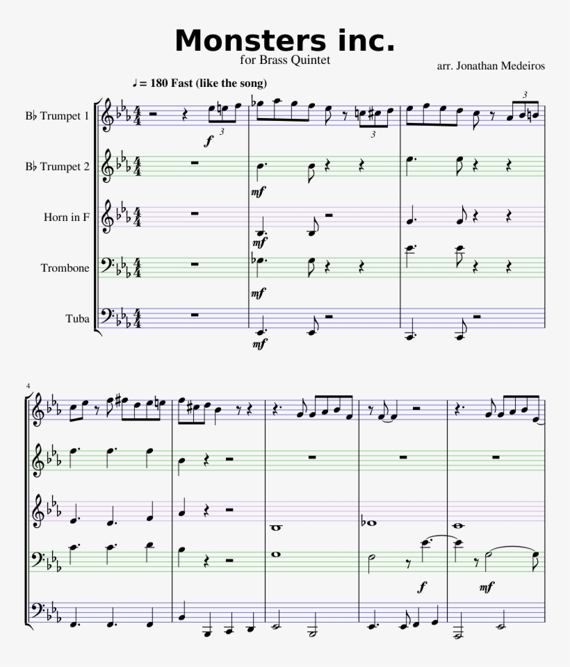 Print - Abide With Me Brass Quintet Free Sheet Music, transparent png download
