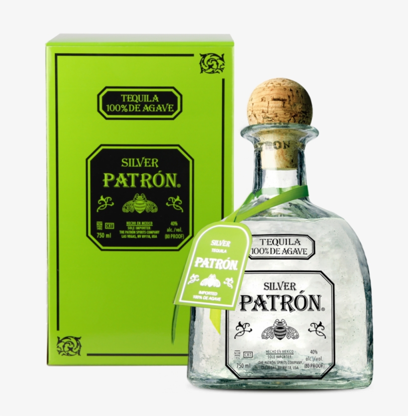 Patron Silver With Two Rock Glass - Patron Silver Blanco Tequila, transparent png download