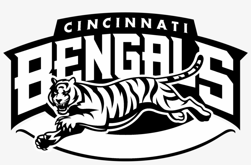 Cinncinati Bengals Logo Black And White - Cincinnati Bengals Logo Black And White, transparent png download