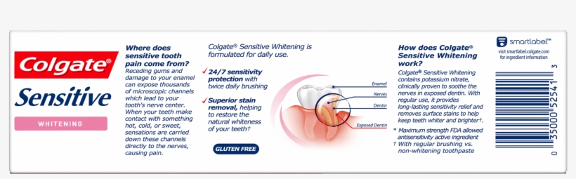 Colgate Sensitive Maximum Strength Whitening Toothpaste - Colgate Sensitive Maximum Strength Whitening Toothpaste,, transparent png download