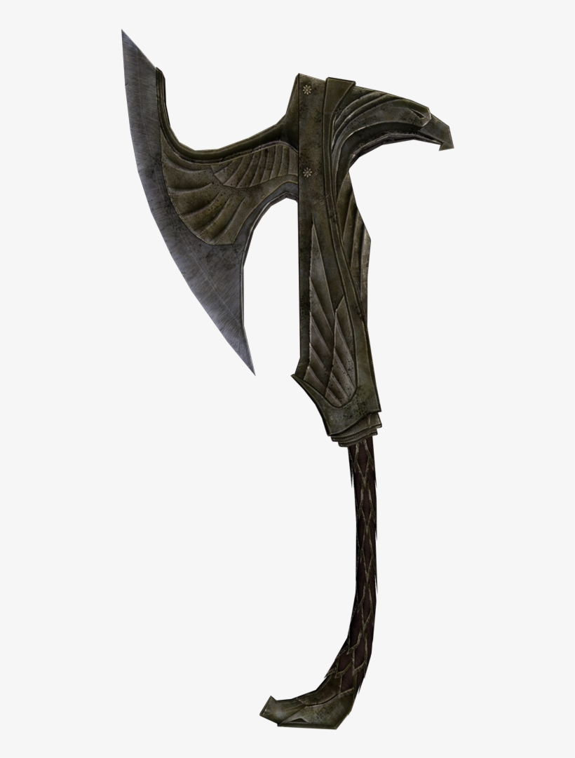 Elven War Axe - Skyrim War Axe, transparent png download