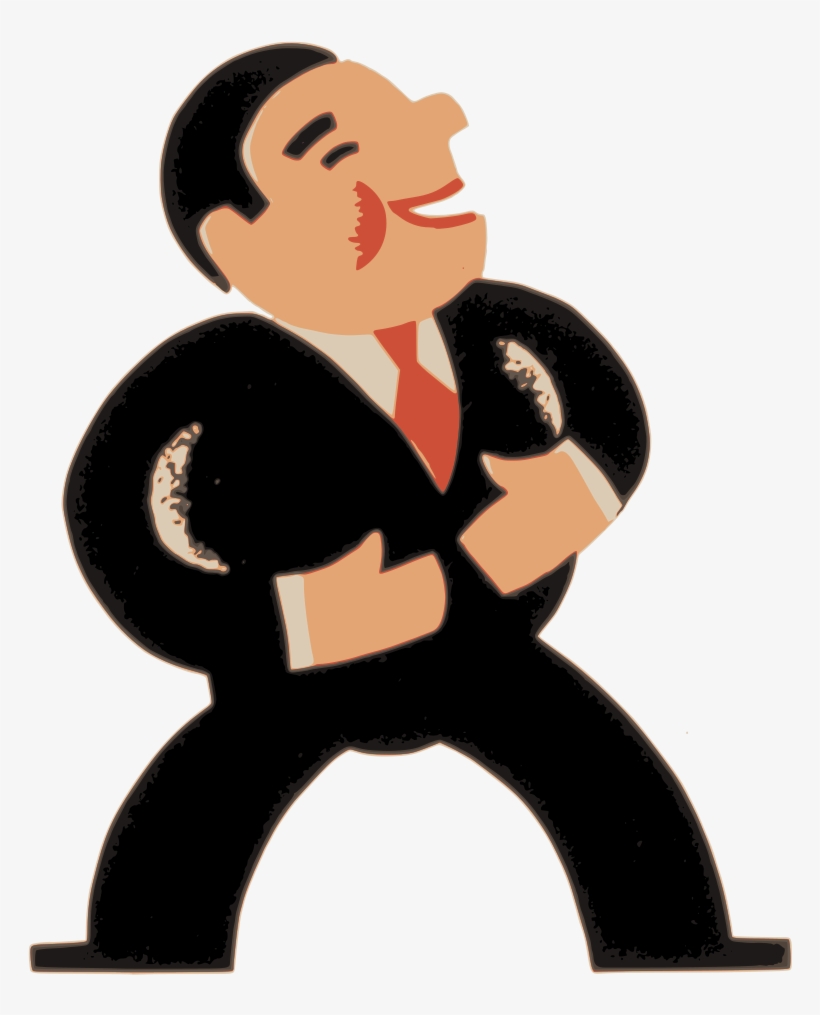 Laughing Business Man - Cartoon Man In Suit Transparent, transparent png download