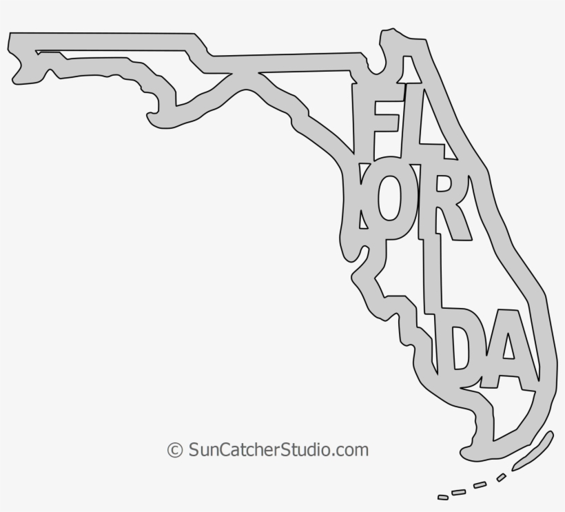 Florida Map Shape Text, Outline Scalable Vector Graphic - Pattern, transparent png download