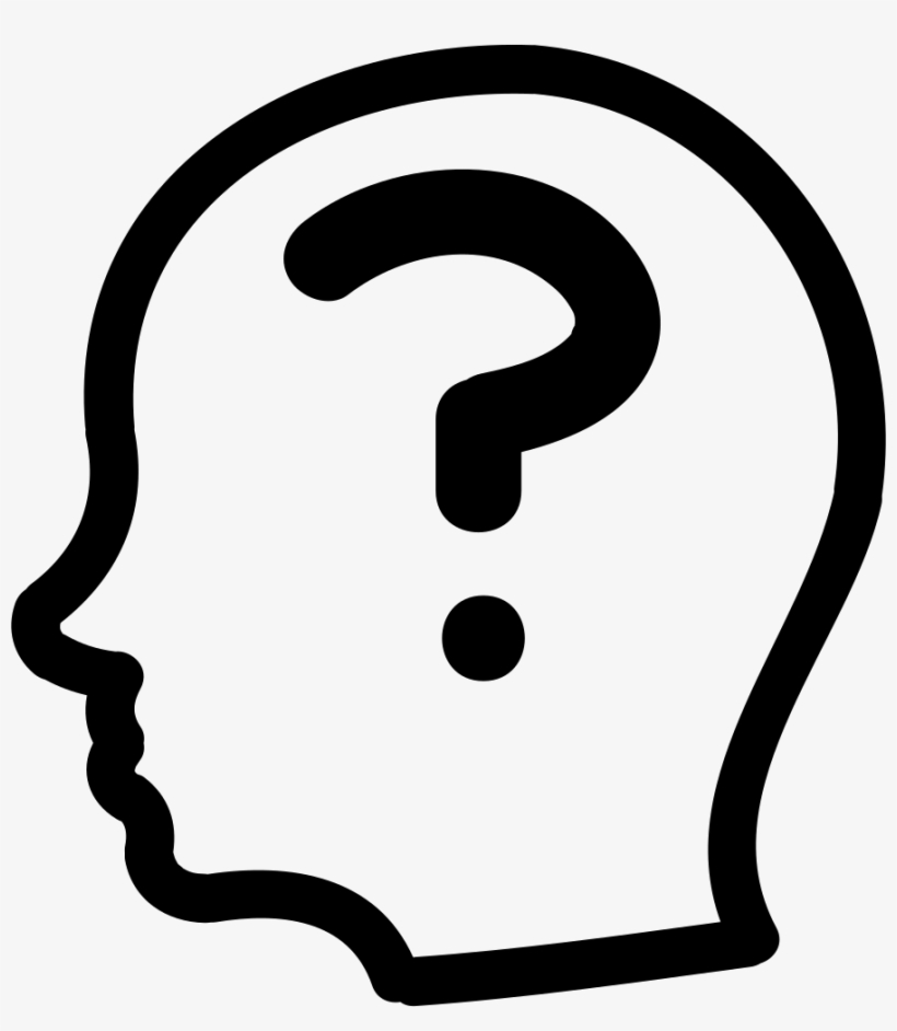 Question Mark Inside A Bald Male Side Head Outline - Signos De Interrogacion Dibujo, transparent png download