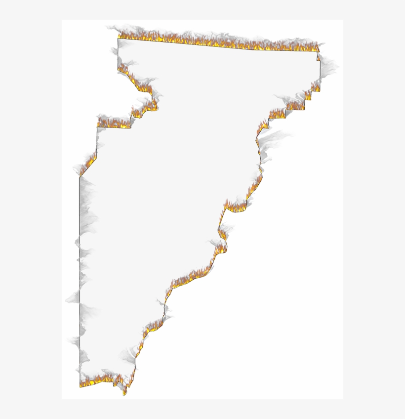 A Flame And Smoke Outline Map Of Jefferson - Silhouette, transparent png download