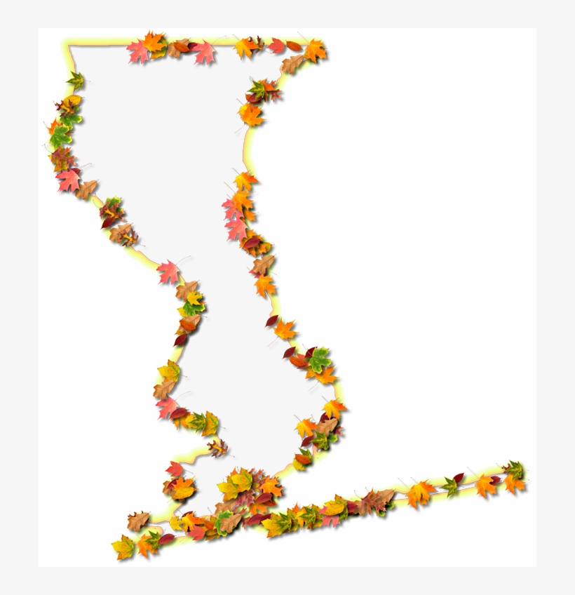 A Yellow And Orange Outline Map Of Escambia With Fall - Illustration, transparent png download