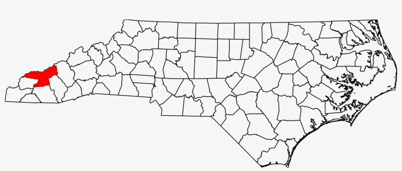 Map Of North Carolina Highlighting Swain County, transparent png download