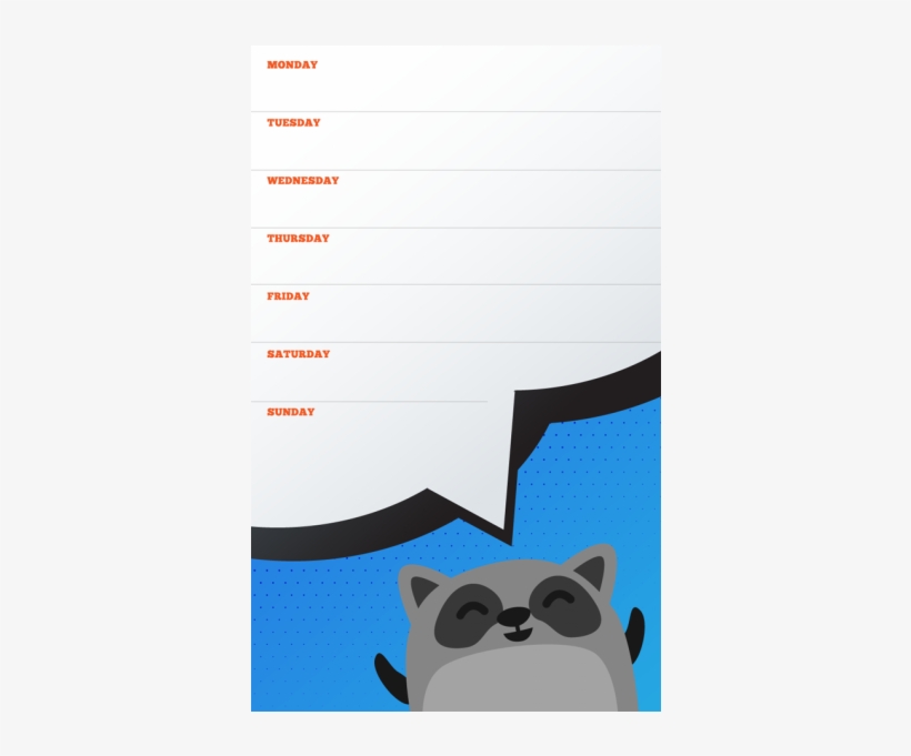Speech Bubble Weekly Calendar - Portrait, transparent png download