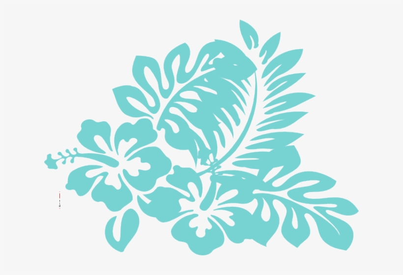 Tropical Clipart Blue Green Flower - Hawaiian Flower Throw Blanket, transparent png download