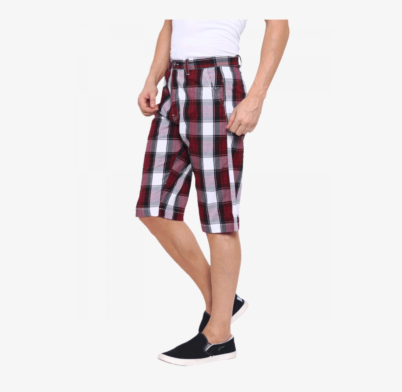 Zidane Red White Capris - Red, transparent png download