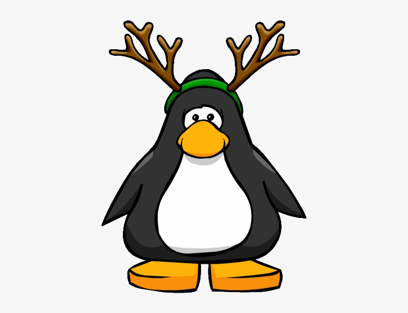 Antlers 2 - Club Penguin Dark Green Penguin, transparent png download