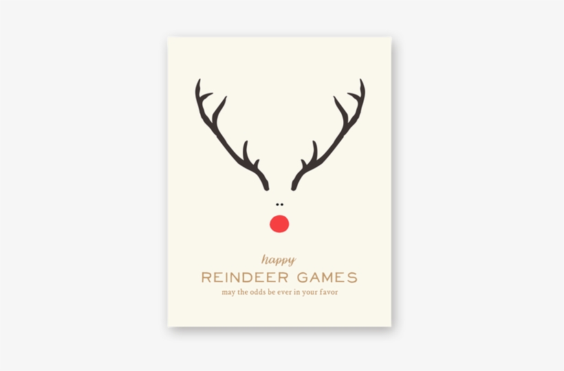 Reindeer Games Holiday Greeting Card - Pencil, transparent png download