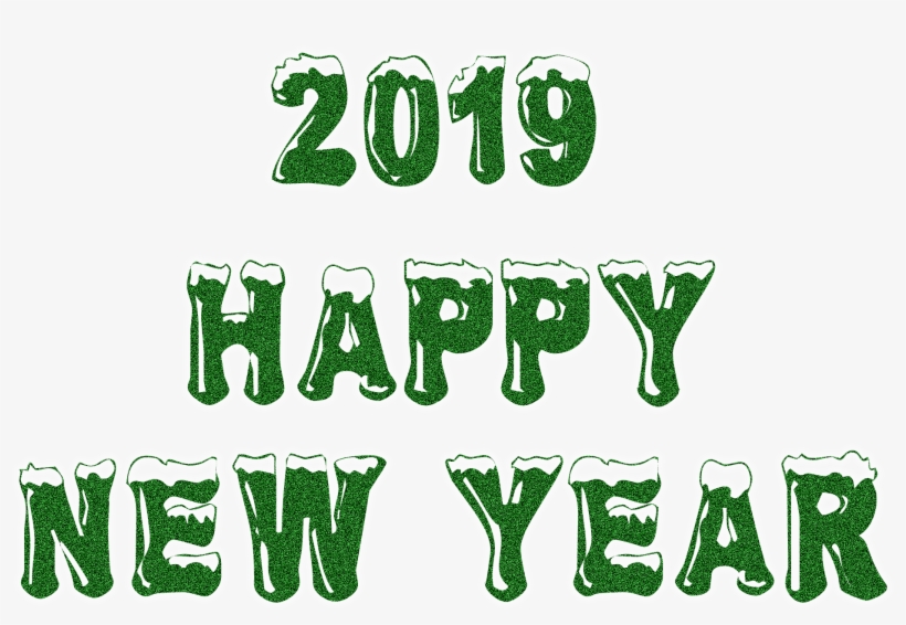 Happy New Year 2019 Png With Green Snow Others 2000 - Portable Network Graphics, transparent png download