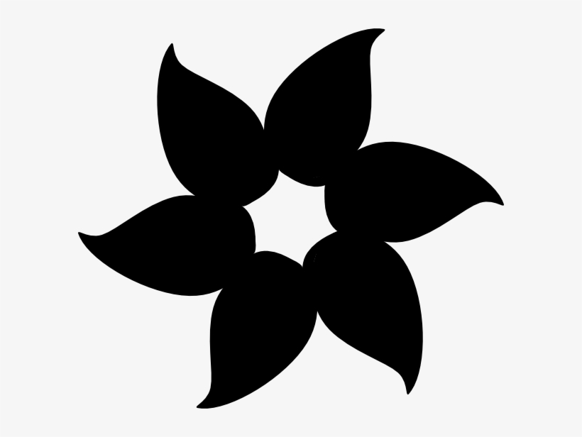 Hawaiian Flower Clip Art Black - Clip Art, transparent png download