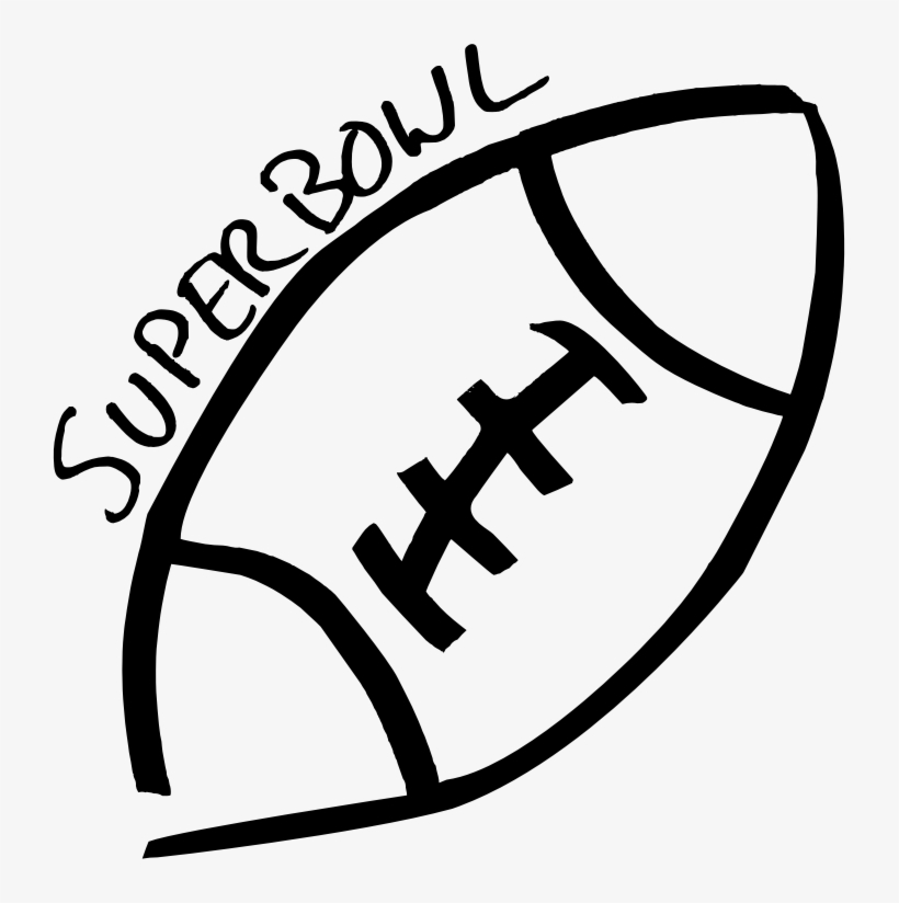 Football Sketch - Super Bowl 2017 Black And White, transparent png download