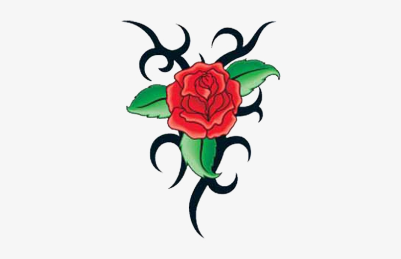 Flower Tattoo Clipart Transparent - Tattoo Rose Designs, transparent png download