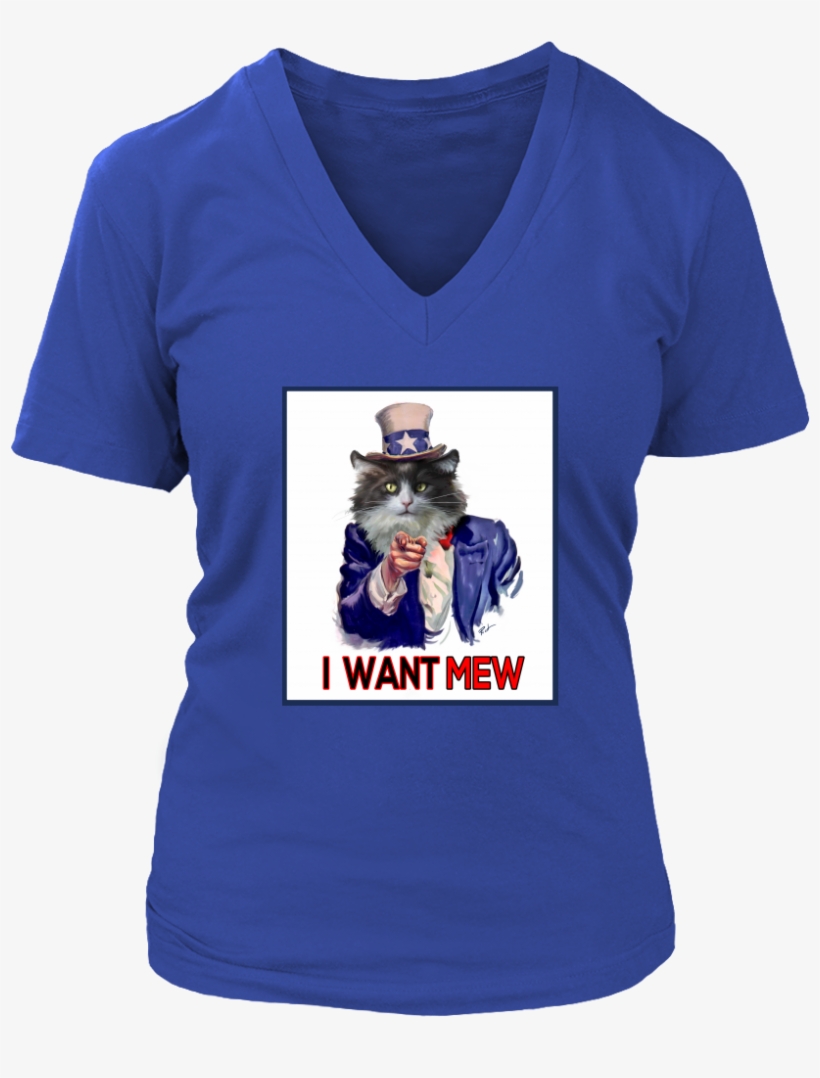I Want Mew Uncle Sam V-neck - T-shirt, transparent png download