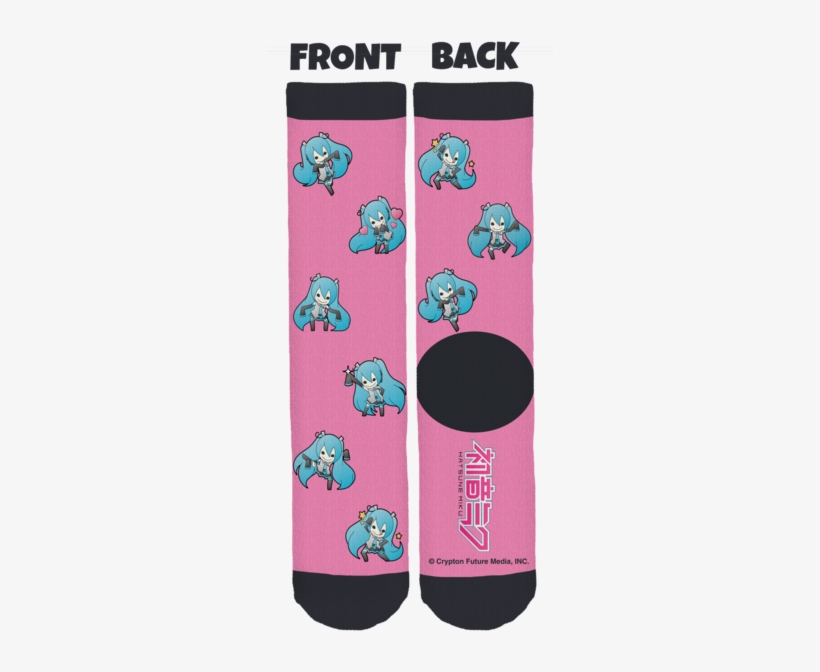 Hatsune Miku Socks - Front And Back Socks, transparent png download