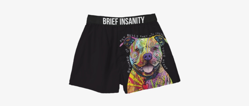 Russo Pit Bull Boxer Shorts - Giclee Painting: Russo's Beware Of Pit Bulls, 24x18in., transparent png download