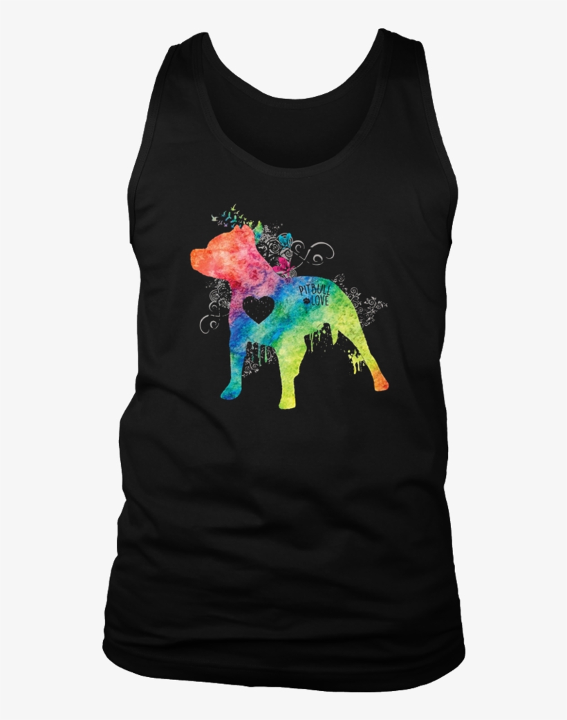 Pitbull Love Watercolor Zen T-shirt - Shirt, transparent png download