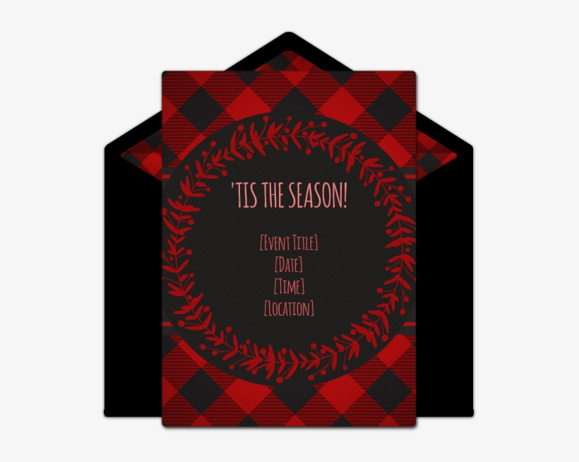 This Flannel-inspired Free Party Invitation Design - Christmas Day, transparent png download