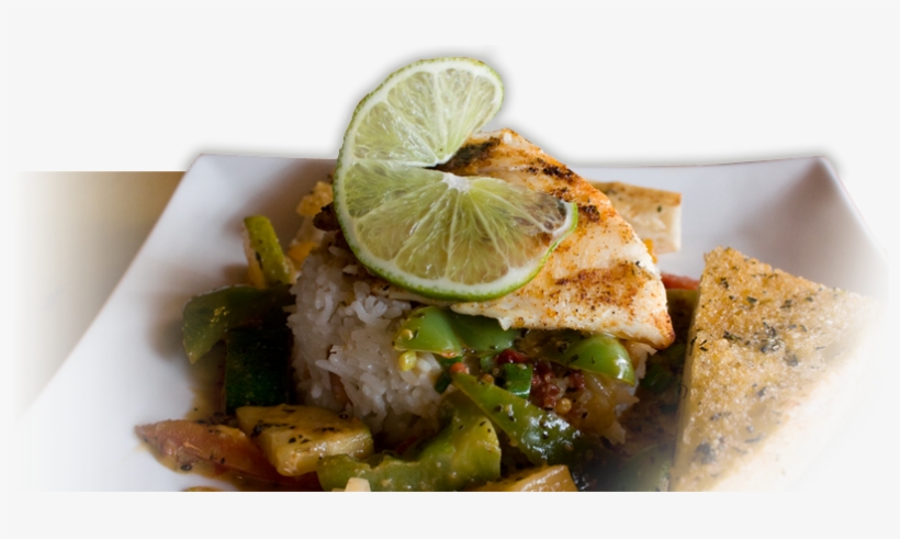 White, Square Plate With White Rice, Fresh Veggies - Jamaican Food Png, transparent png download